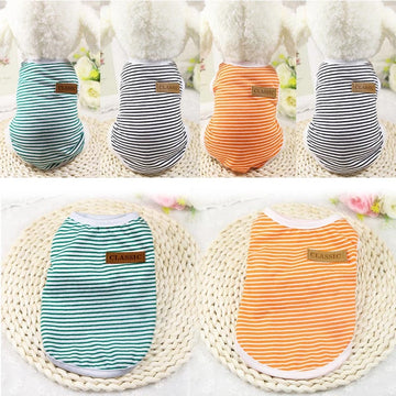 Summer Pet Dog Clothes Cotton Striped Vest t shirt