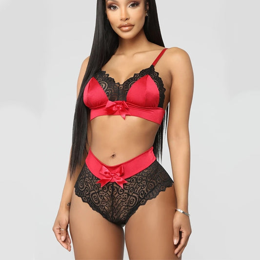 Two Pieces Set Lace Bra And Panty Sets Women Sexy Half Cup Bra Fashion